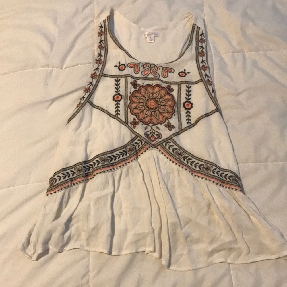 White embroidery tank